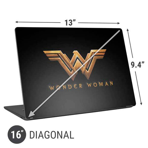 DC Comics Wonder Woman Gold Emblem Universal Laptop 16in (13 x 9.4in) Skin